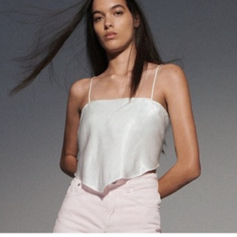 Zara satin effect tie back top